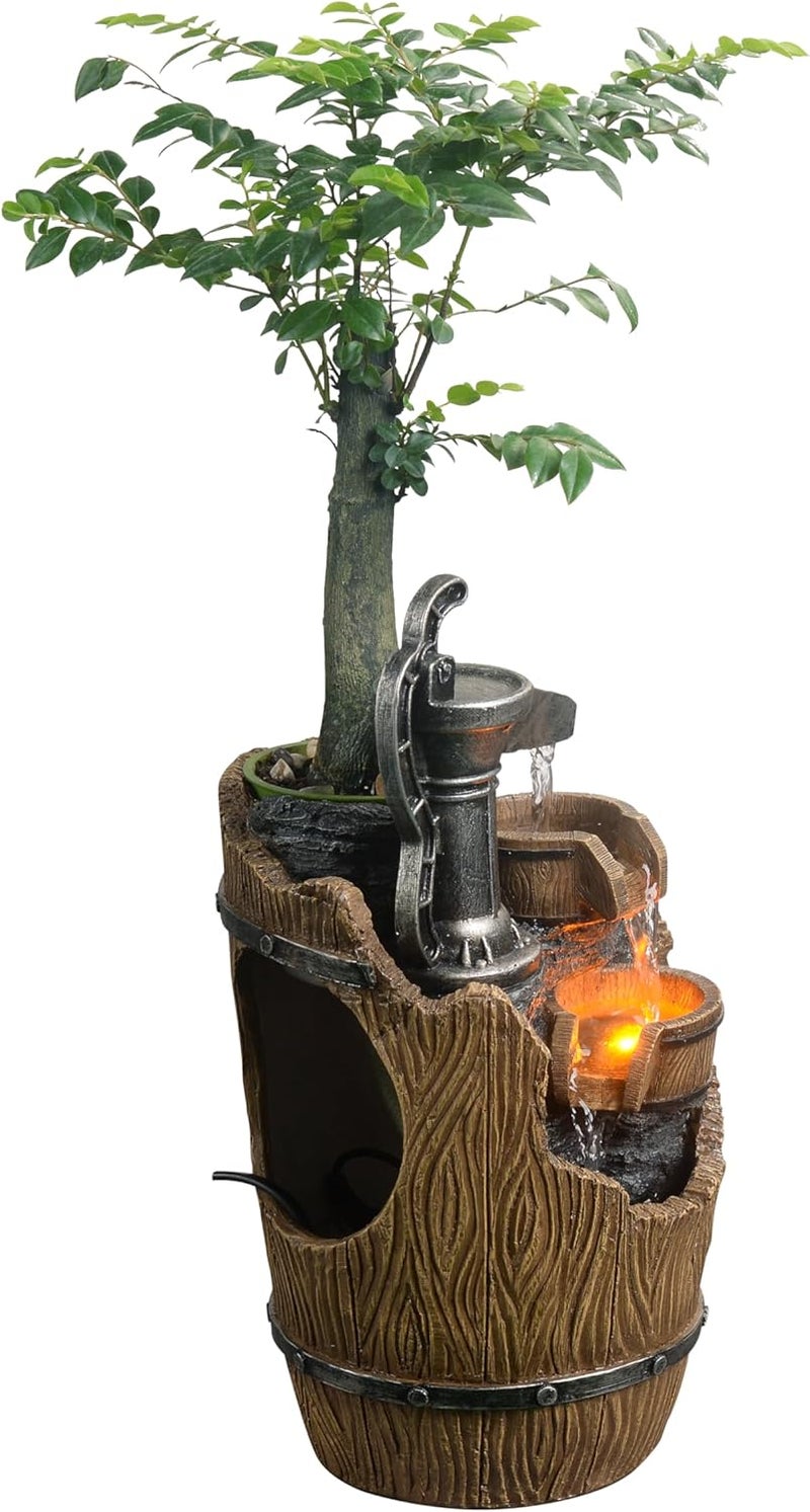 Tolevoit Tabletop Fountains Relaxation Soothing Sound Waterfall Fountain with LED Lights Indoor Zen Relaxation for Office Home Decorations Growing Plants to Purify The Air - Image 5